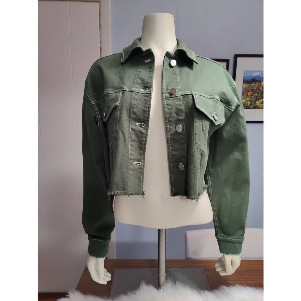 Capulet Green Denim Cropped Jacket